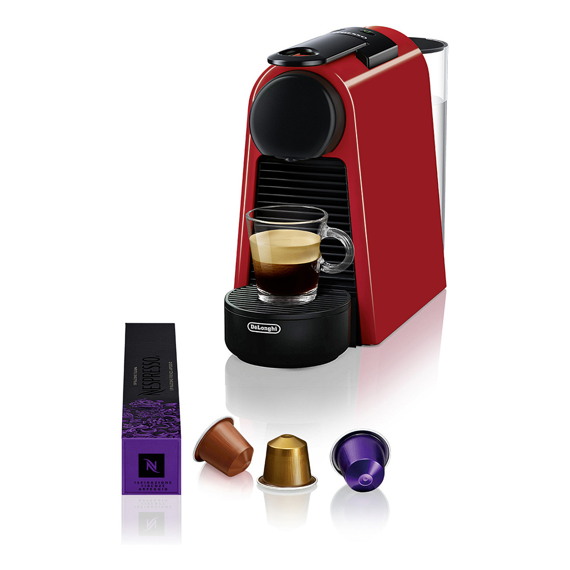 Aparat za kavu DeLONGHI Essenza Mini EN 85.R (potpuno automatski, kapsule, 0.6 L, crvena)-0