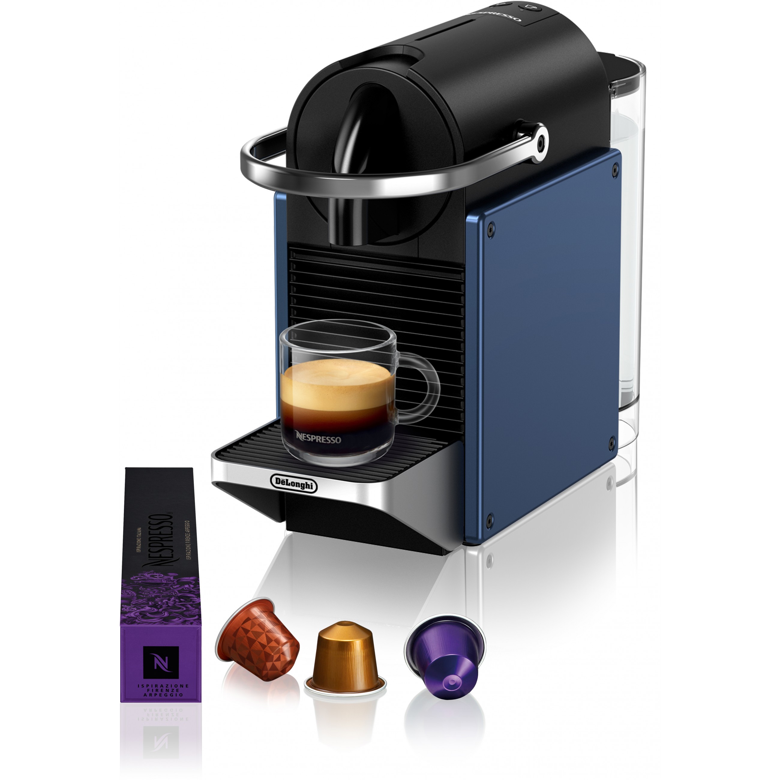 Ekspres DELONGHI EN127.BL Nespresso Pixie (kapacitet rezervoara 1 L, maksimalni tlak 19 bar, automatsko zaustavljanje, boja garnet/crna)