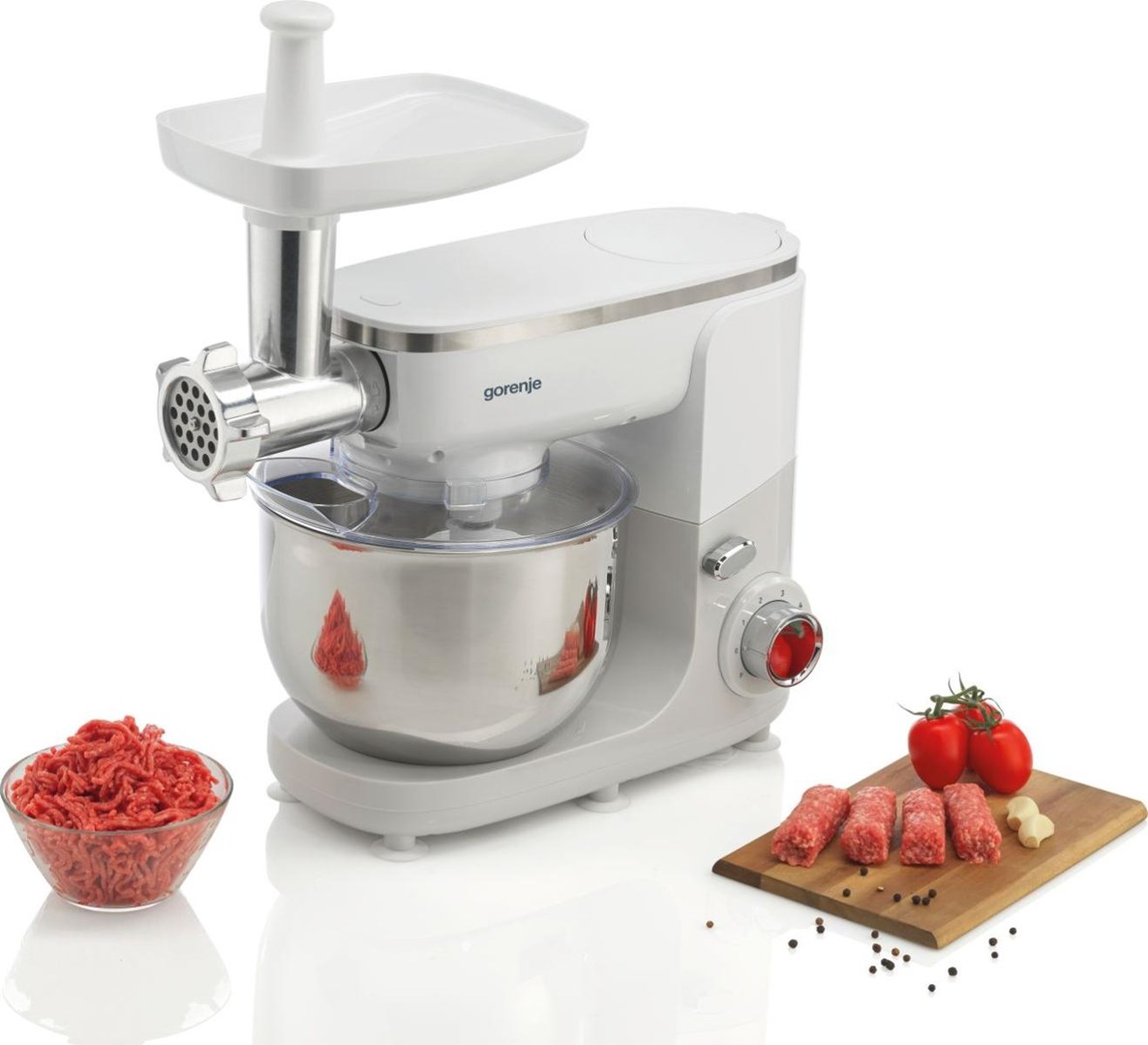 Food processor GORENJE MMC1005W Planetary robot 1000 W, 4.8 L White, Grey-8
