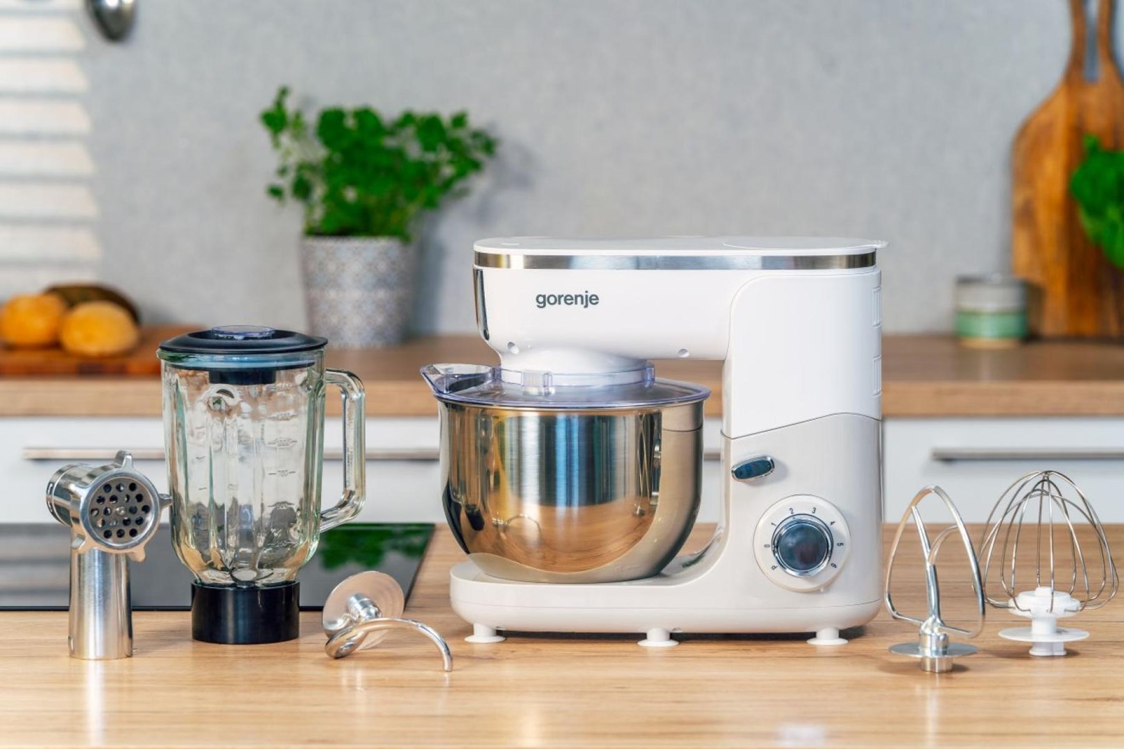 Food processor GORENJE MMC1005W Planetary robot 1000 W, 4.8 L White, Grey-3