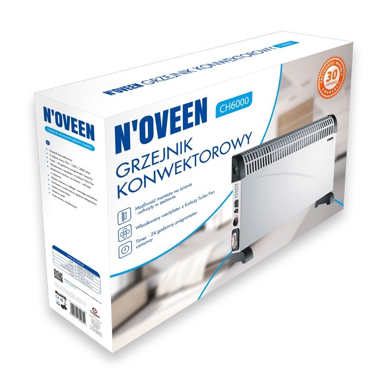 Konvektorska grijalica NOVEEN CH-6000 TIMER TURBO FAN (s tajmerom, turbo ventilator)-4