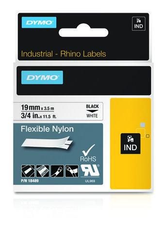 RHINO TAPE NYLON 19MM/3.5M/BLACK ON WHITE-5