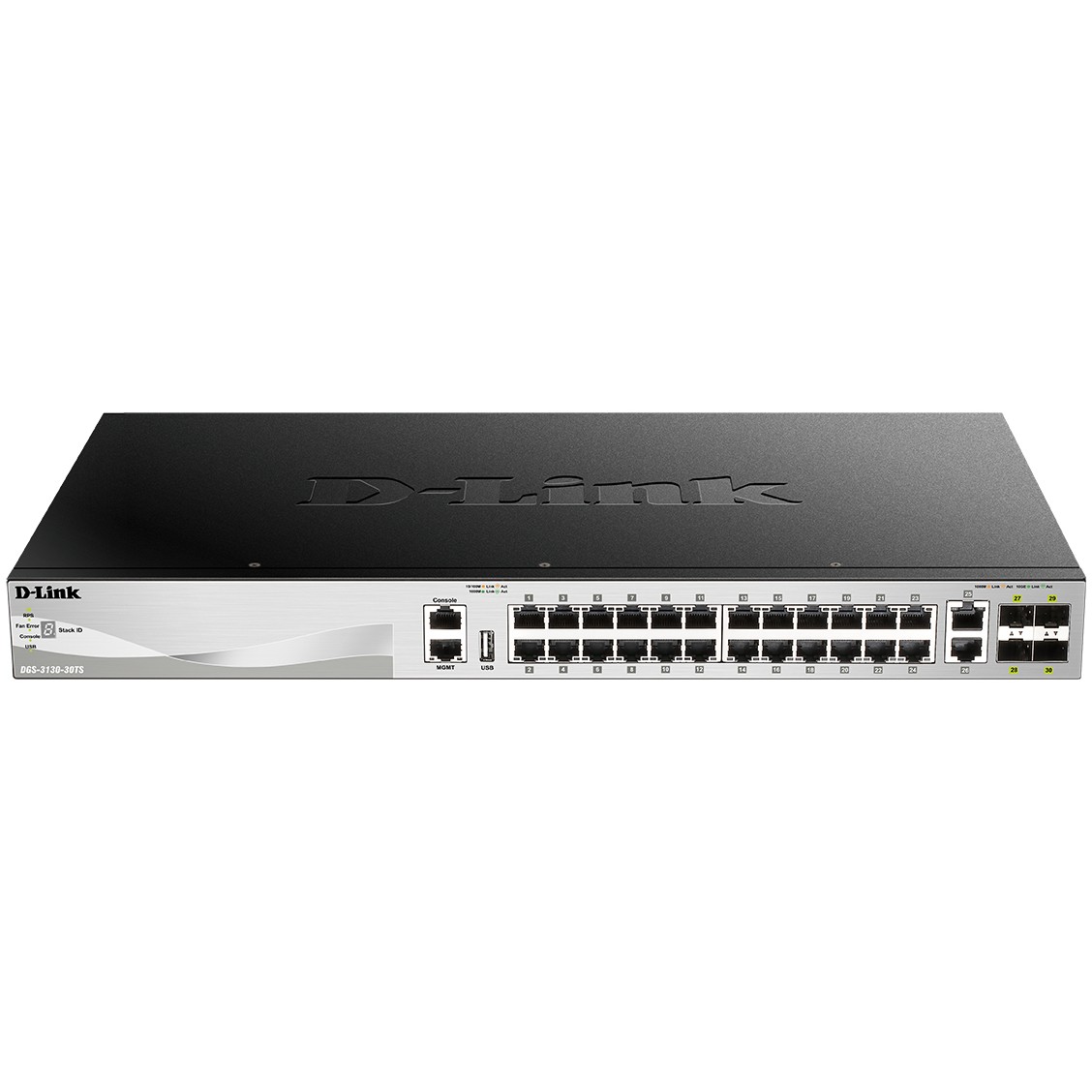 Switch D-LINK DGS-3130-30TS (24 Gigabit Ethernet porta, 2x10 Gbps RJ-45, 4xSFP+, L3 Managed)-0