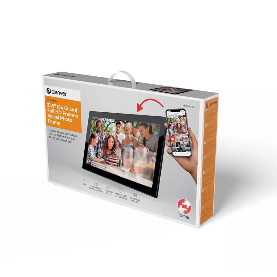 Digitalni okvir za slike DENVER PFF-2160 (21.5" FHD IPS, 32GB, Wi-Fi) crna boja-3