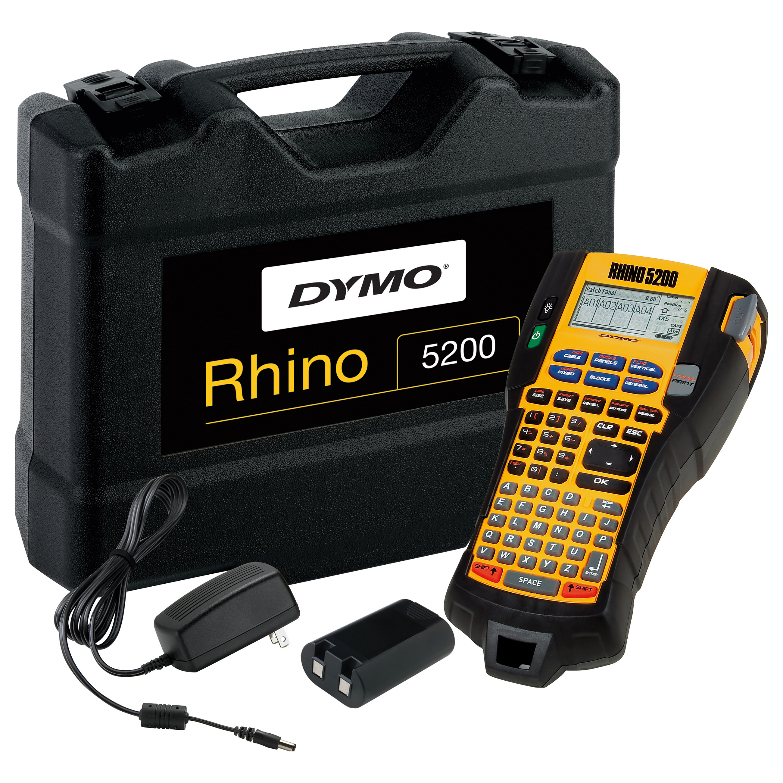 Label printer DYMO RHINO 5200 Kit (Thermal Transfer, 180 x 180 DPI, ABC, Crna/Žuta)-1