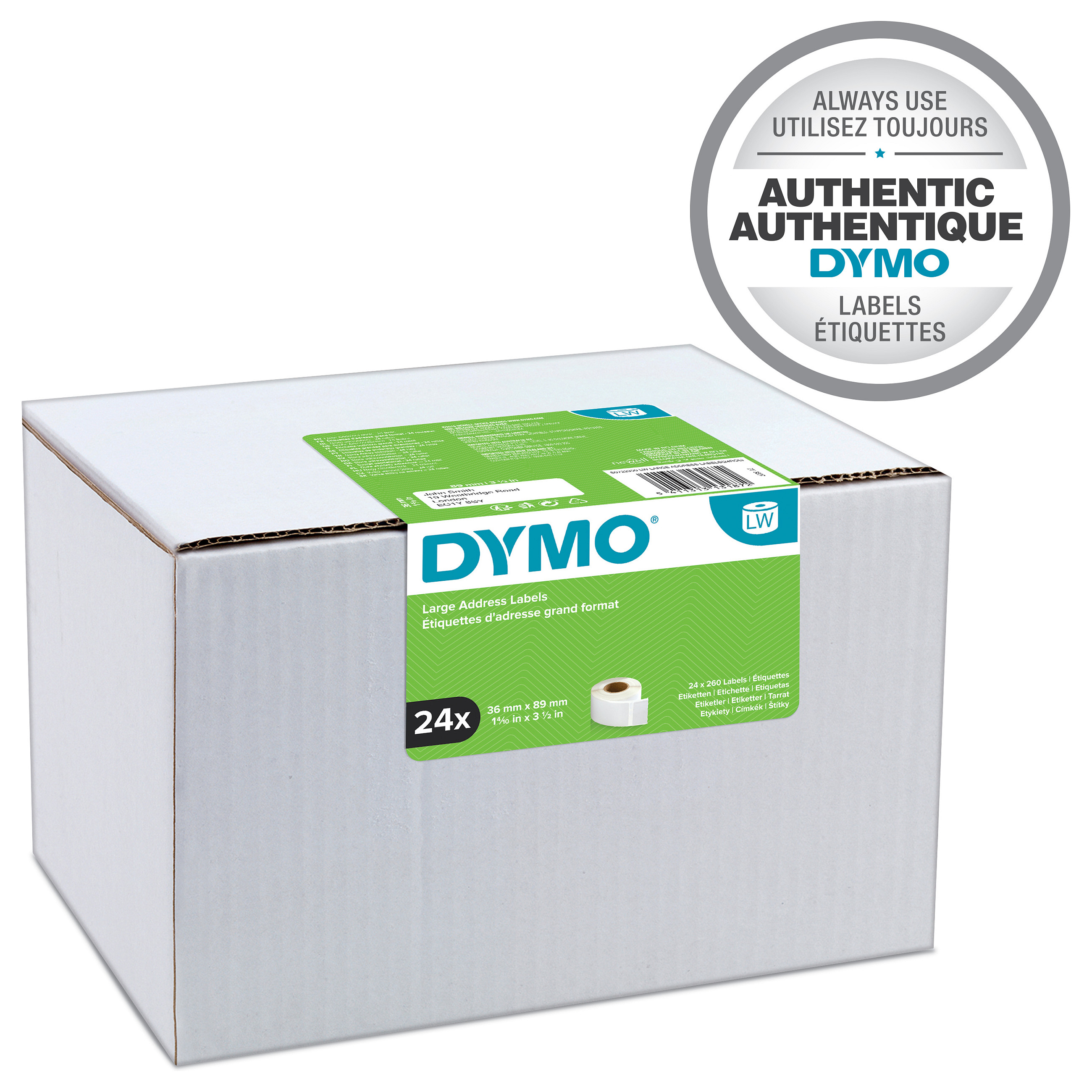 Etikete DYMO Large Address Labels - 36 x 89 mm - S0722390 (8.9 cm širine, 3.6 cm visine, 6240 etiketa po pakiranju, bijele, samoljepljive)-6