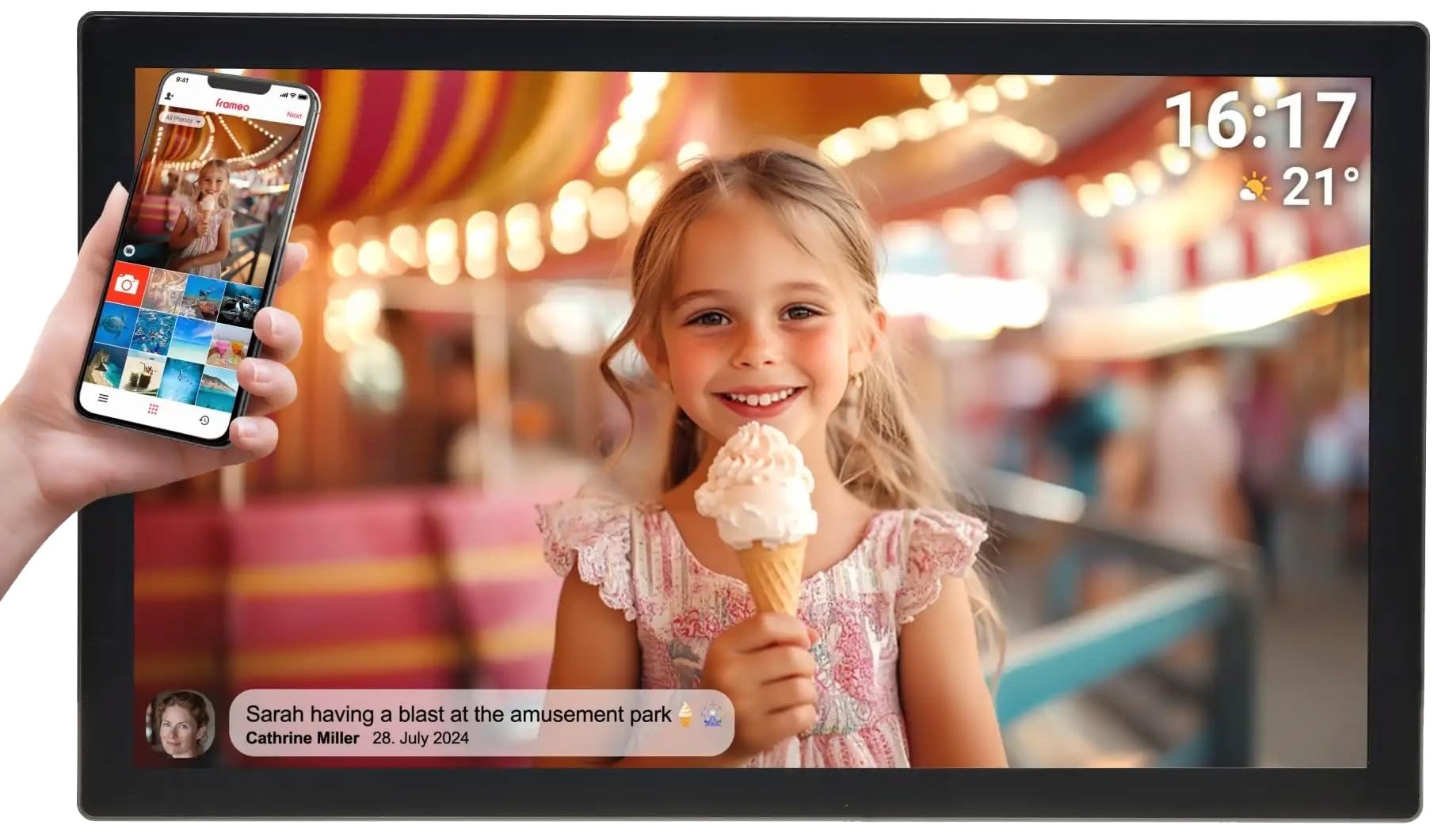 Digitalni foto okvir DENVER PFF-3200W (31.5" Full HD IPS, 32 GB, Wi-Fi, FRAMEO)-6