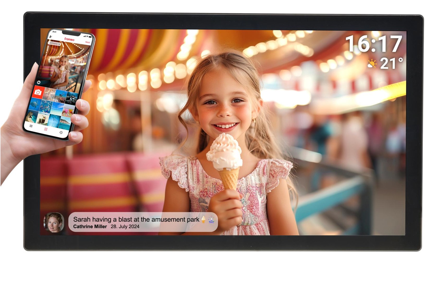 Digitalni foto okvir DENVER PFF-3200W (31.5" Full HD IPS, 32 GB, Wi-Fi, FRAMEO)-3