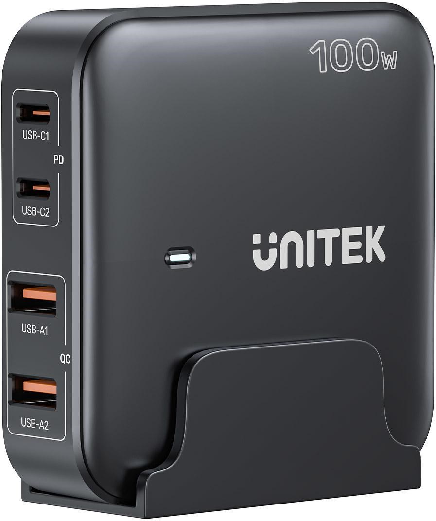 Stolni GaN punjač UNITEK P1229ABK01-EU (100W, 2x USB-C, 2x USB-A)-8