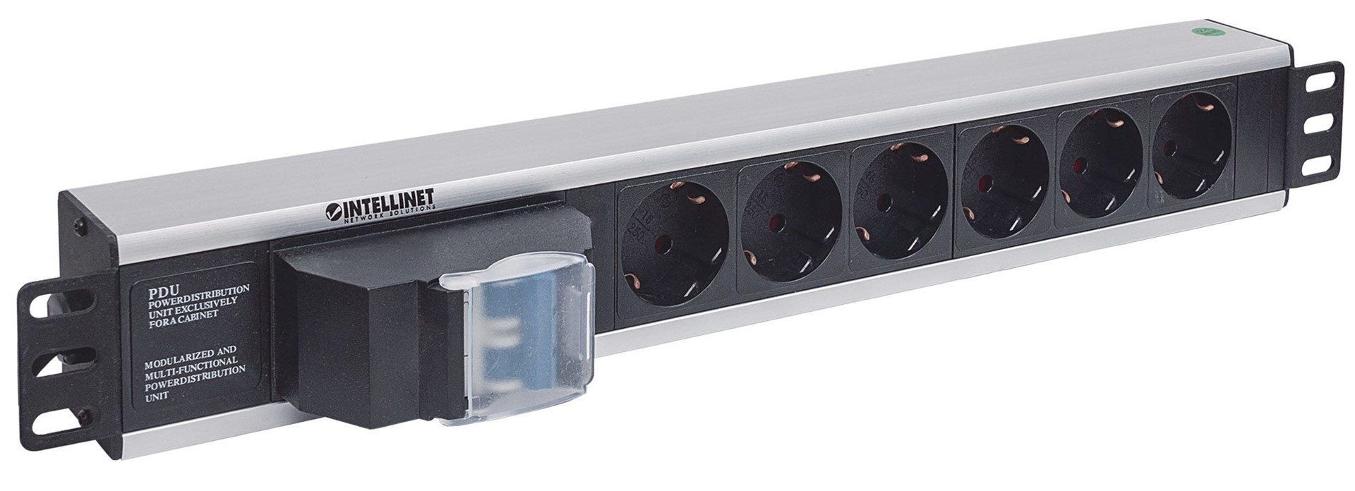 Intellinet 19" 1.5U Rackmount 6-Way Po (6 AC izlaza, Tip F, duljina kabela 1.8 m, ulazni napon 250 V, maksimalna struja 16 A)-0