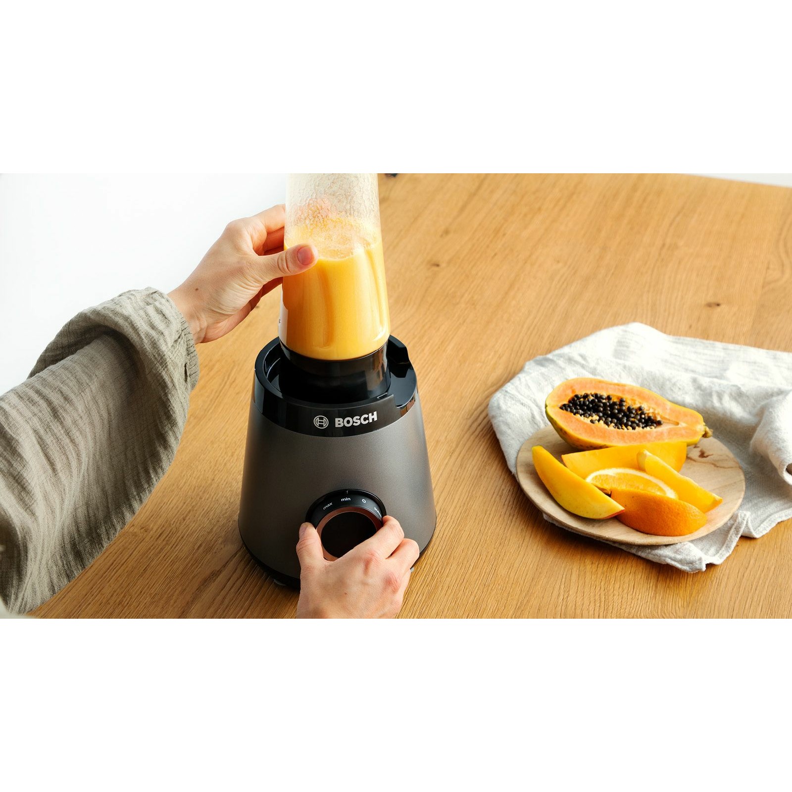 Bosch Serie 4 MMB6177S blender 1.5 L Tabletop blender 1200 W Black, Silver-3