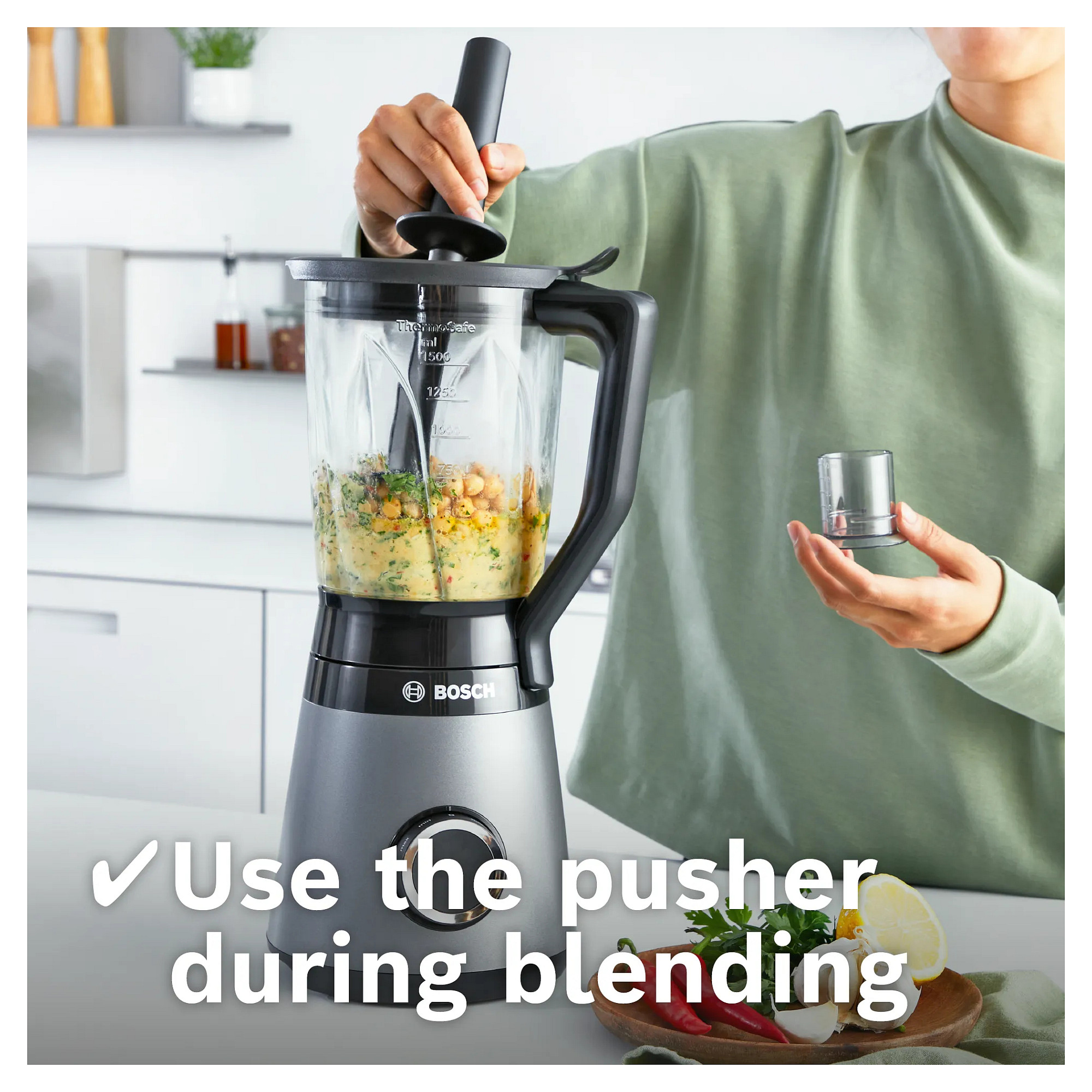 Bosch Serie 4 MMB6177S blender 1.5 L Tabletop blender 1200 W Black, Silver-14