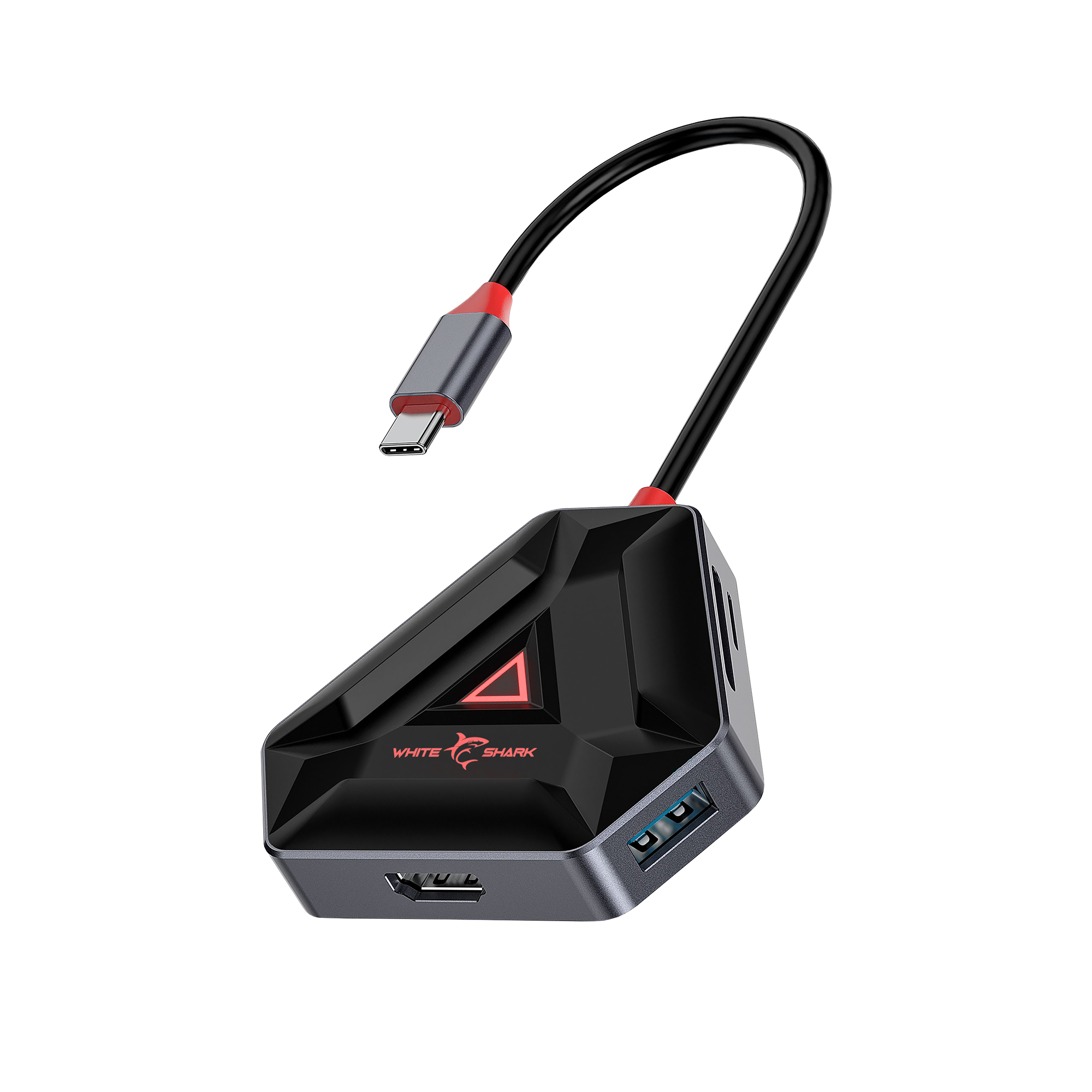 USB hub WHITE SHARK HEXAGON, USB-C, 6 u 1-3