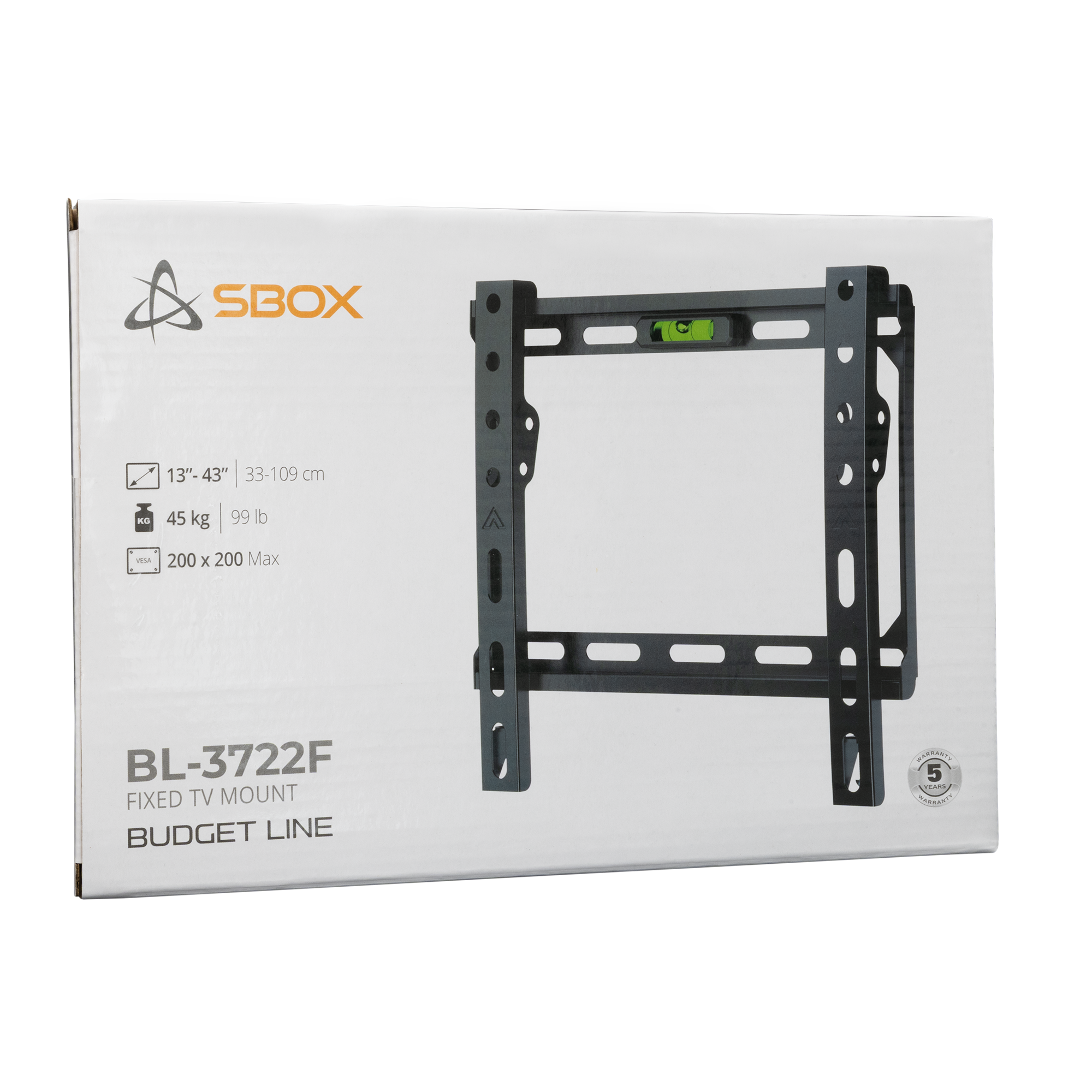 Zidni nosač za TV SBOX BUDGET BL-3722F (13" - 43", do 45kg, 200 x 200 max)-5