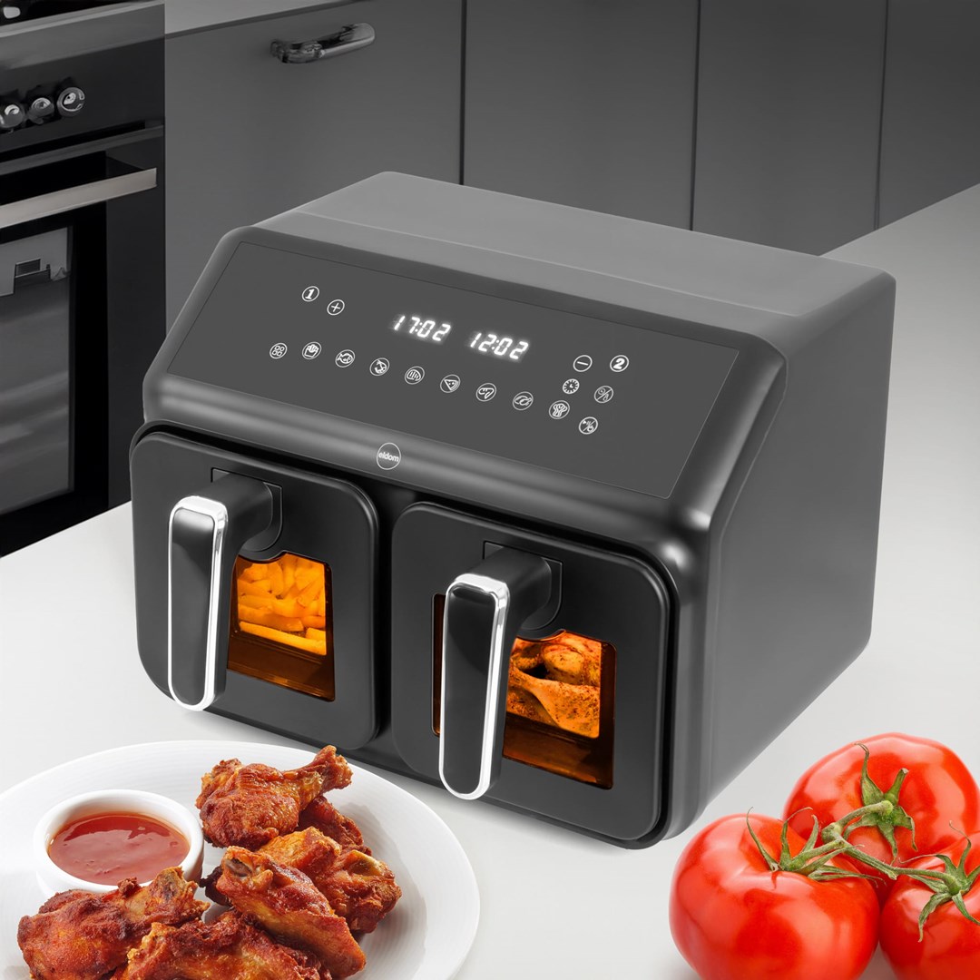 Friteza Eldom, dvostruka bez masnoće, 2200 W, kapacitet 8 l, LED zaslon-1