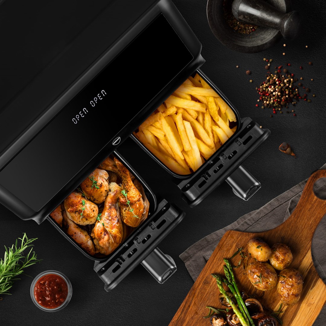 Friteza Eldom, dvostruka bez masnoće, 2200 W, kapacitet 8 l, LED zaslon-3
