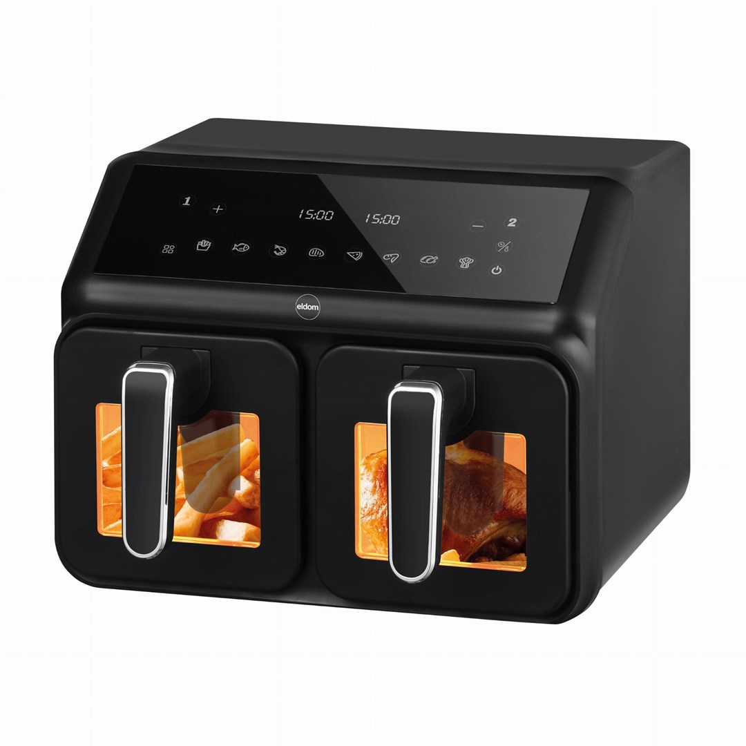 Friteza Eldom, dvostruka bez masnoće, 2200 W, kapacitet 8 l, LED zaslon-6