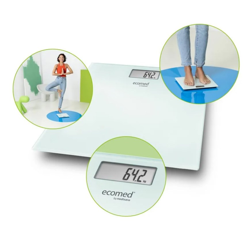 Osobna vaga MEDISANA Personal scale Ecomed by Medisana PS-72E (kapacitet 150 kg, točnost 100 g, bijela boja)-2