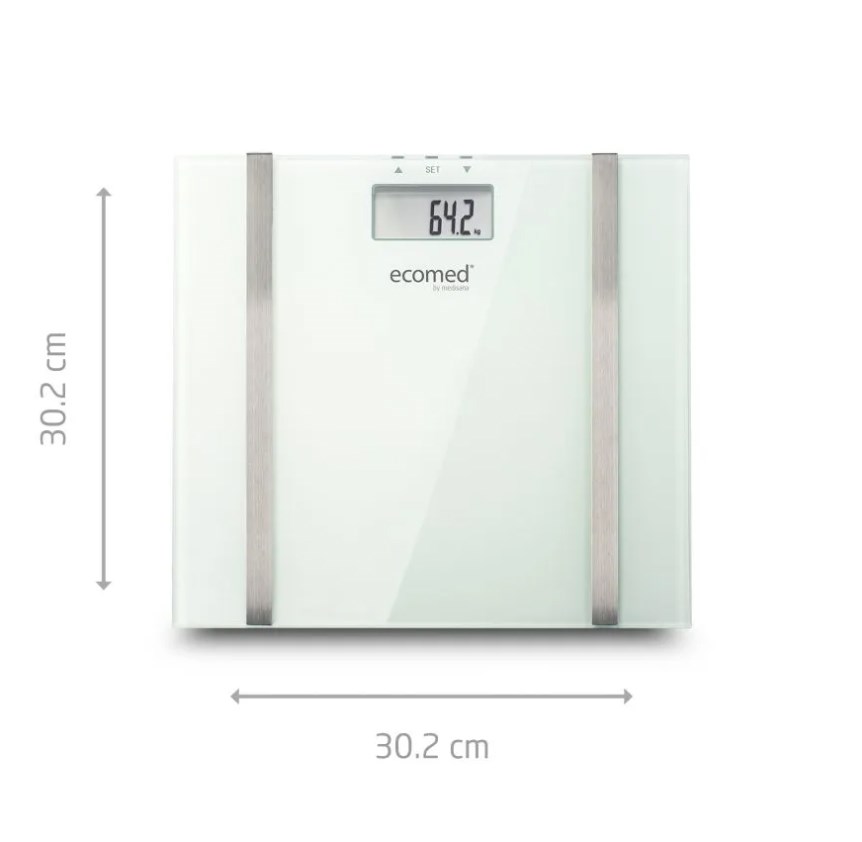 Analitička vaga Ecomed by Medisana BS-70E (LCD zaslon, mjerenje BMI, analiza mišićne mase, memorija, bijela)-1