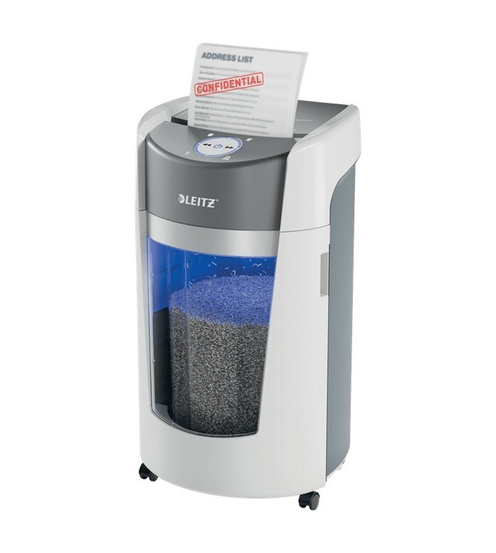 Niszczarka LEITZ IQ OptiMax Office 35 L P-5, Ścinki 2x15 mm, Automatyczny Start/Stop