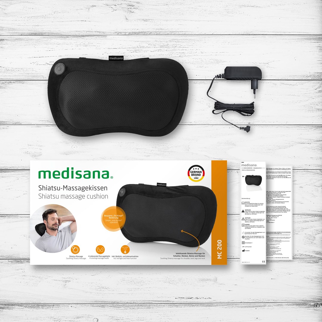 Shiatsu masažni jastuk MEDISANA MC 200 (4 masažne glave, infracrveno grijanje, crni)-4