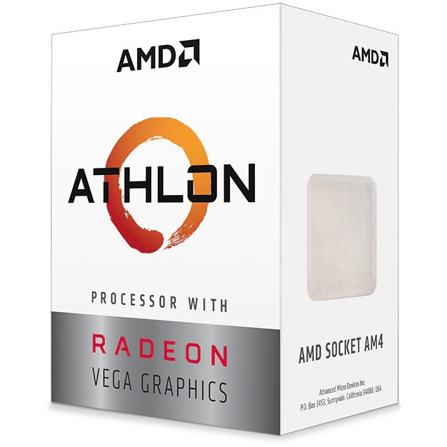 Procesor AMD Athlon 3000G (3.5 GHz, 4 MB L3, Socket AM4, 35 W TDP, 2 jezgre, 4 niti, AMD Radeon Vega 3)