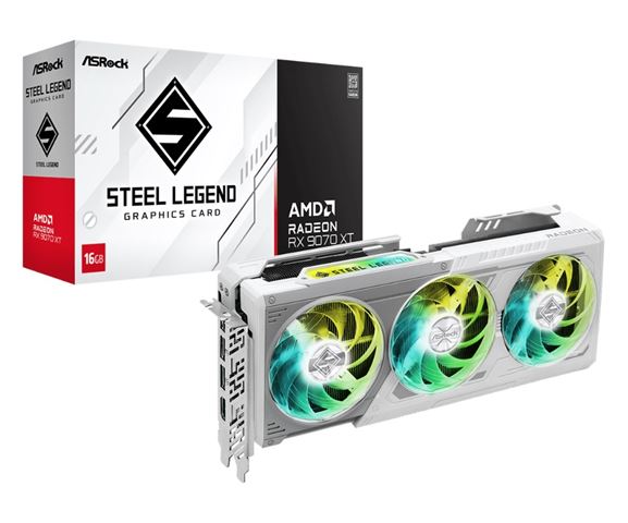 Grafička kartica ASROCK Steel Legend Radeon RX 9070 XT (16 GB, GDDR6, 2400 MHz, PCIe 5.0 x16, HDMI 2.1b, 3x DisplayPort 2.1b)-0