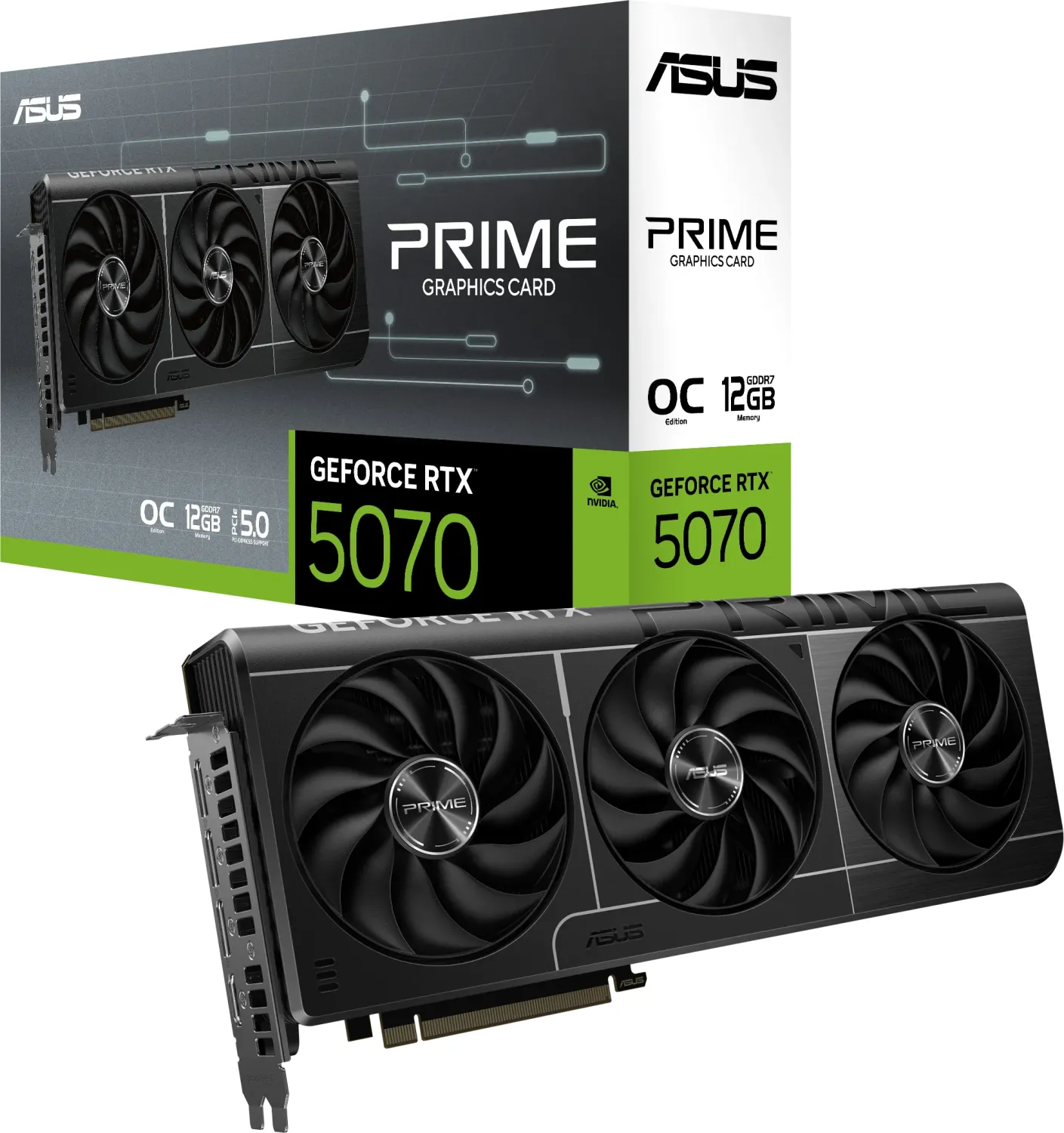 Grafička kartica ASUS PRIME-RTX5070-O12G (NVIDIA GeForce RTX 5070, 12 GB GDDR7, PCI Express 5.0, HDMI 2.1b, 3x DisplayPort 2.1b)
