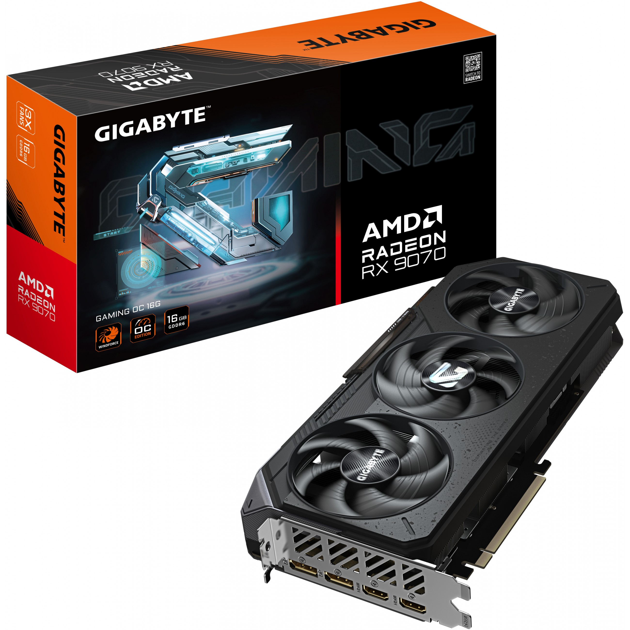 Grafička kartica GIGABYTE Radeon RX 9070 GAMING OC 16GB (AMD, 2520 MHz, GDDR6, 7680 x 4320 piksela, PCI Express 5.0)-17