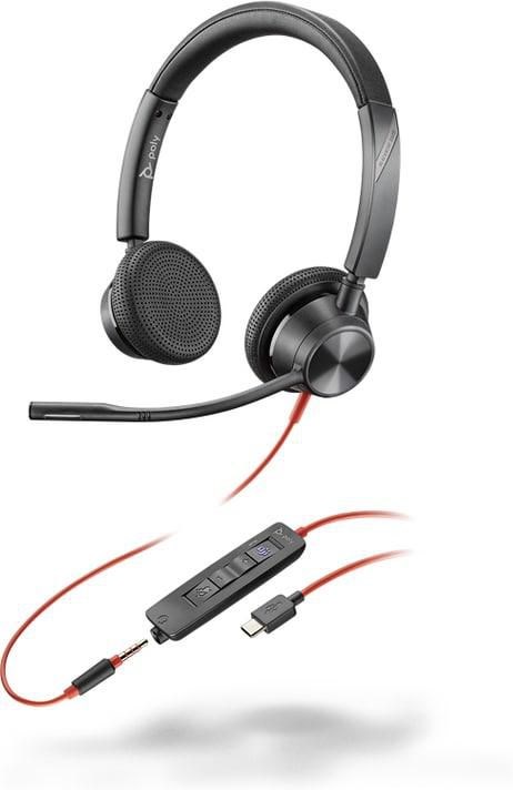 POLY Blackwire 3325 Stereo Microsoft Teams Certified USB-C Headset +3.5mm Plug +USB-C/A Adapter-5