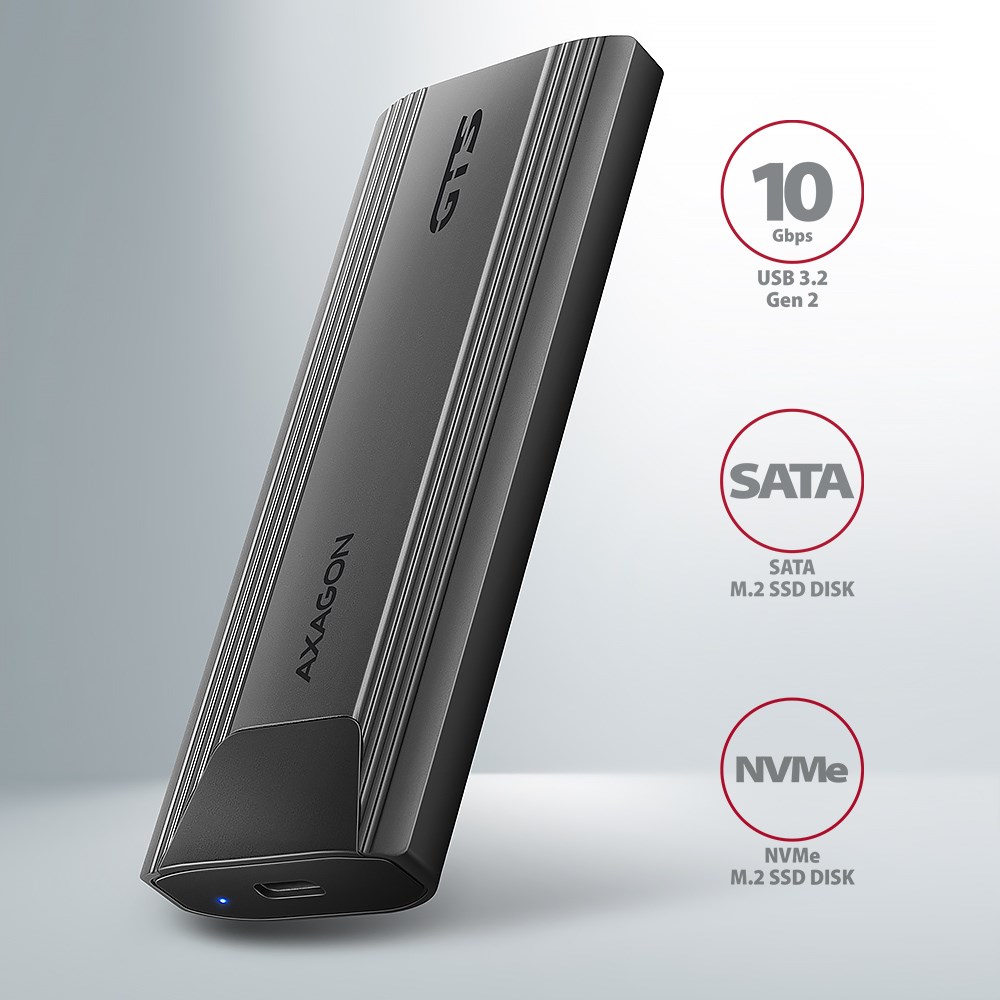 Vanjsko kućište za M.2 SSD AXAGON EEM2-GTS2 (USB-C 10 Gbps, NVMe i SATA)-5