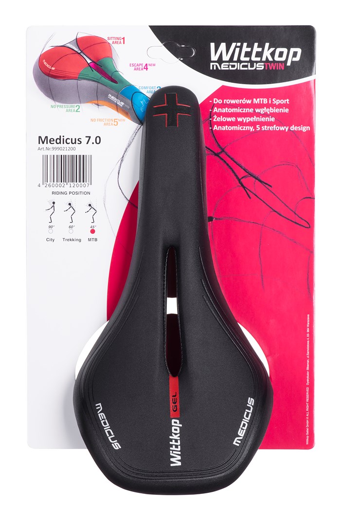 Sjedalo za bicikl WITTKOP Medicus Twin 7.0 (Trekking, 5 zona udobnosti, anatomski dizajn)-2