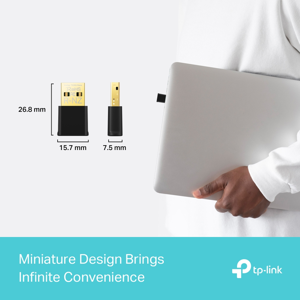 Mrežni adapter TP-LINK Archer TX20U Nano (AX1800, Wi-Fi 6, USB 2.0, Dual Band, crna boja)-1