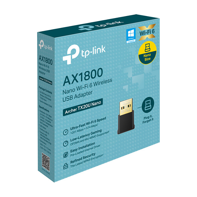 Mrežni adapter TP-LINK Archer TX20U Nano (AX1800, Wi-Fi 6, USB 2.0, Dual Band, crna boja)-11