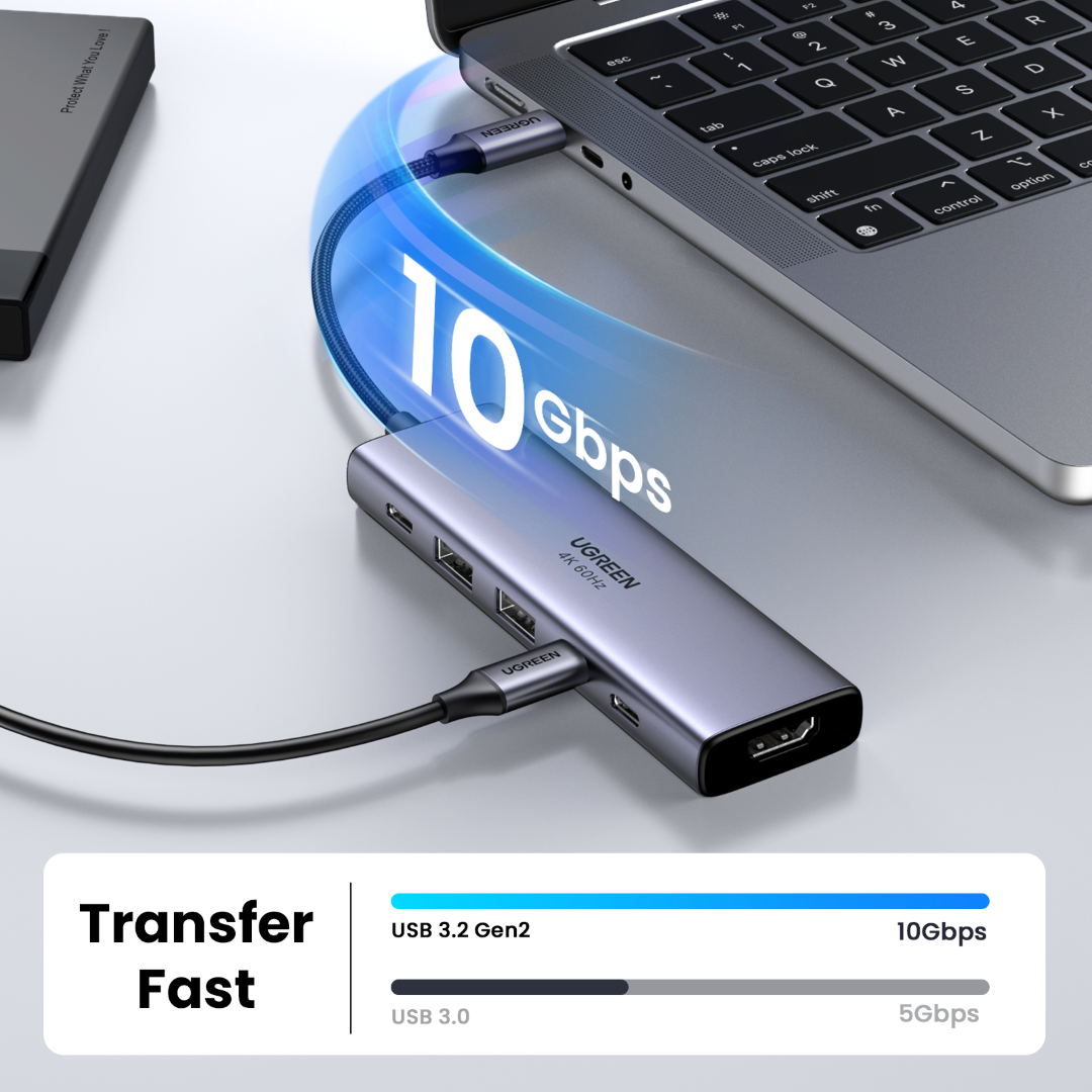 USB hub UGREEN 6u1, 100W PD USB-C Input-7