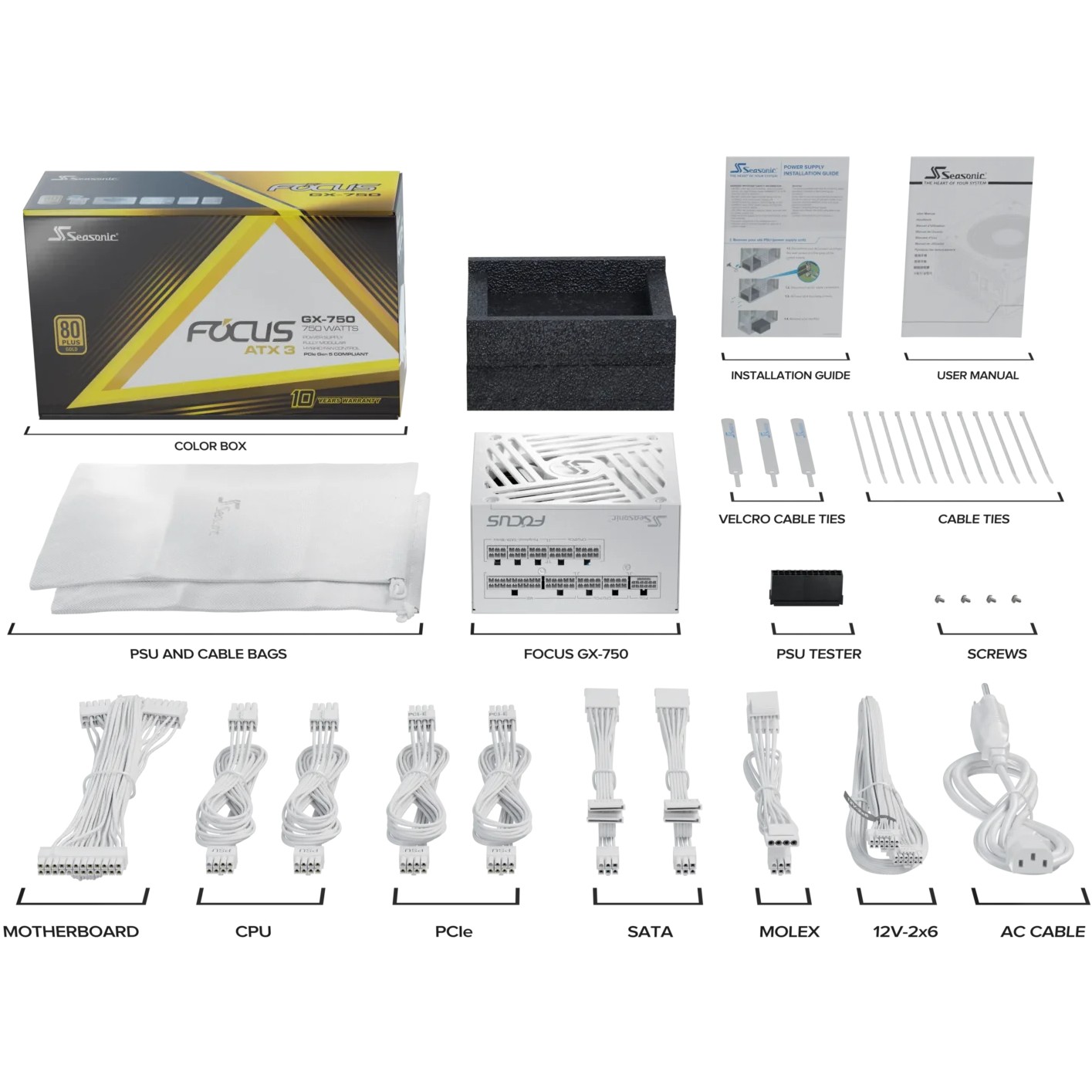 Seasonic Focus GX-1000 power supply unit 1000 W 20+4 pin ATX ATX White-2