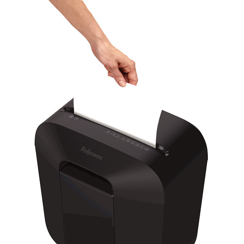 Univerzalni uništivač papira FELLOWES LX25 (Crna, 11.5 L, Uništavanje kreditnih kartica, 6 listova po prolazu, Rezanje u križ, Jamstvo 24 mjeseca)-2