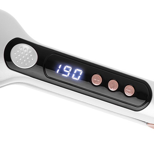 Pegla za kosu ADLER 2325 (bijela, keramičke široke ploče 4,1 × 10,6 cm, LCD zaslon, 7 temperatura 150–210 °C, hladni vrh, rotirajući kabel, 120 W)-3