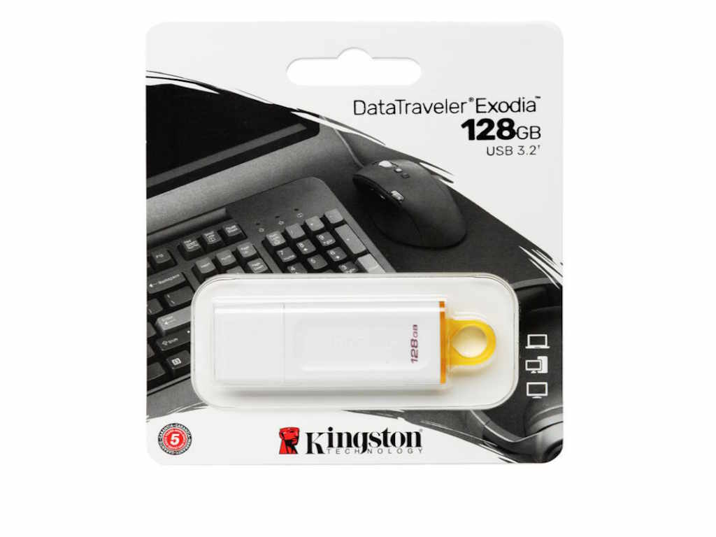 MEM UFD 128GB DTX White KIN KC-U2G128-5R-3