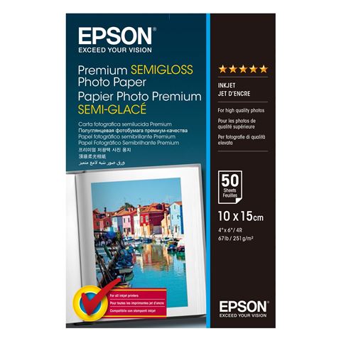Papir za printanje EPSON SUP PAP EPS S041765 (Premium Semi-Gloss Photo Paper, 10x15cm, 50 listova)-0