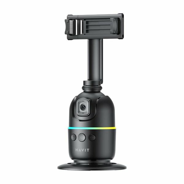 Stalak za mobitel HAVIT ST7609 (AI pametno praćenje lica 360°, LED RGB osvjetljenje, baterija 1200mAh, USB-C, ABS materijal)-1