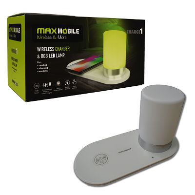 MAXMOBILE BEŽIČNI PUNJAČ/RGB LED SVJETILJKA S2 QC QUICK CHARGE 10W bijeli-0