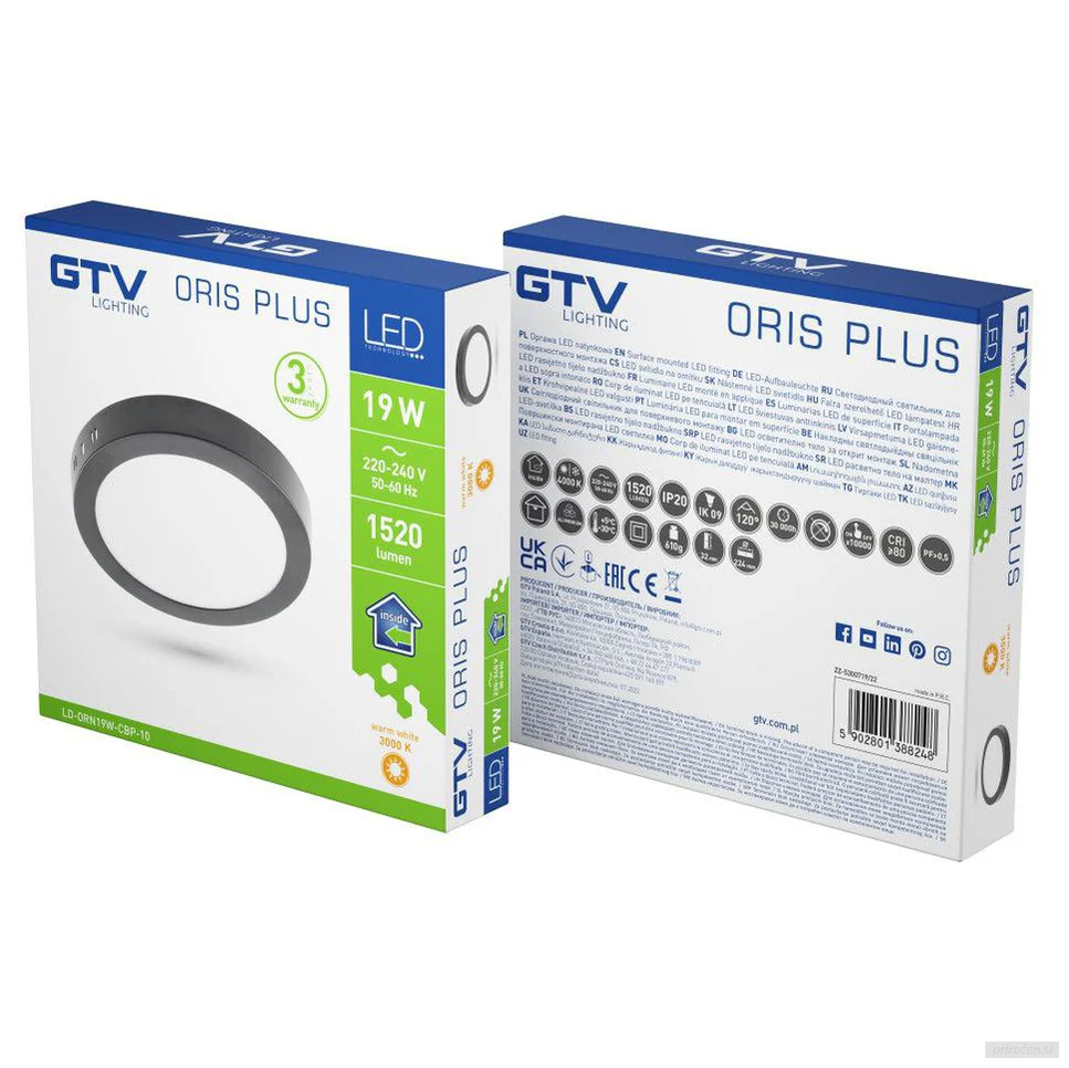 LED PANEL GTV 19W (4000K, 1520lm, IP20, IK09, A+, 40000h)-3