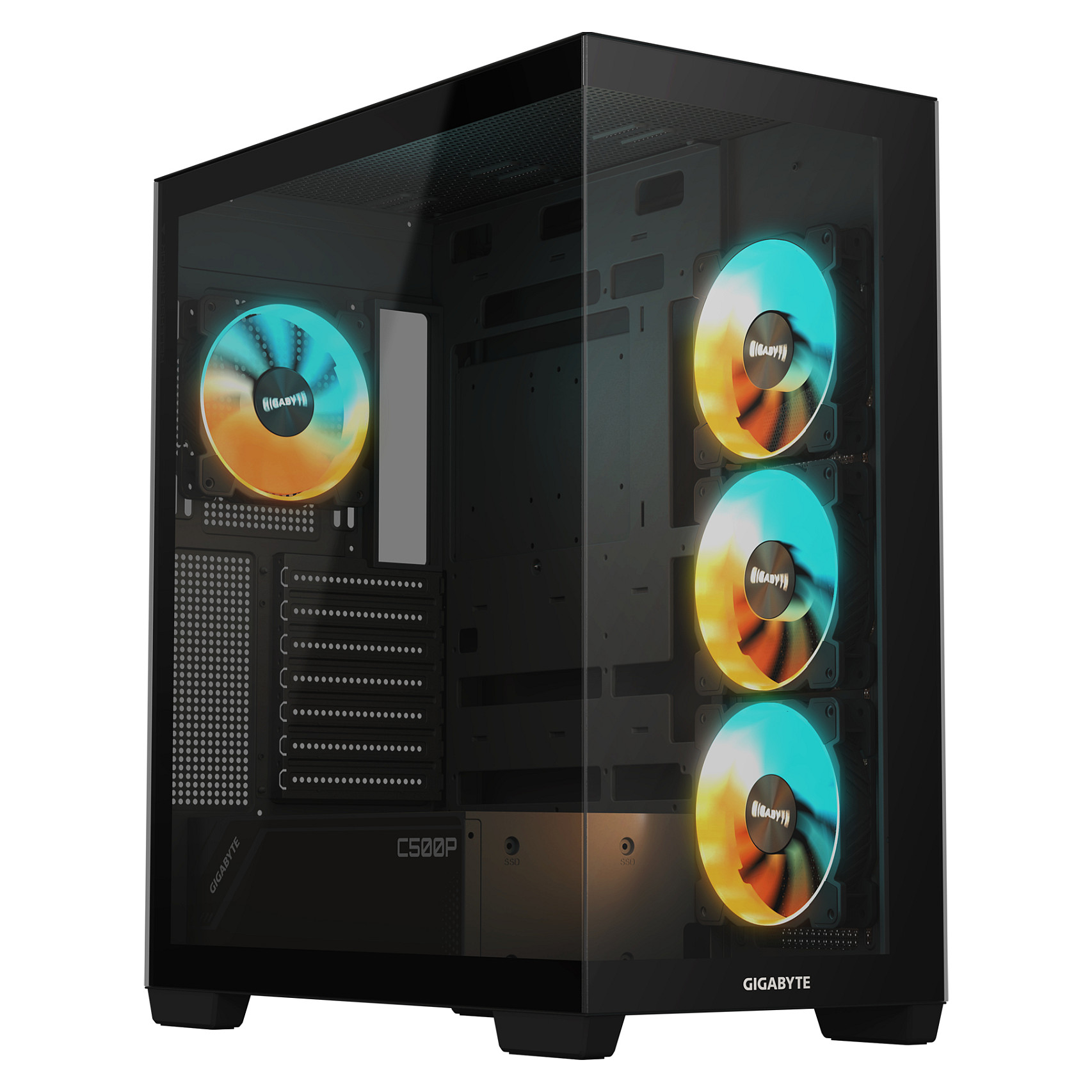 Kućište GIGABYTE C500 Panoramic Stealth Ice USB-C USB 3.2 GEN2 ATX ARGB, crna-11