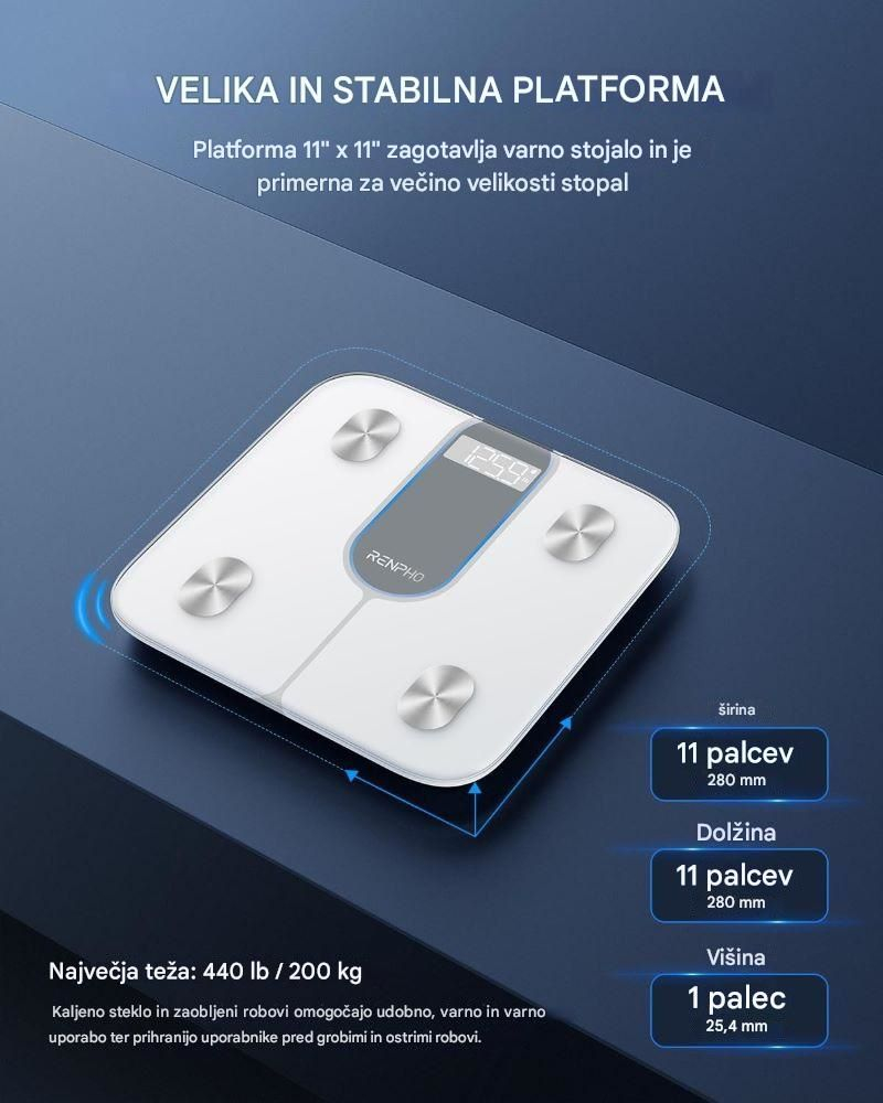 Vaga Renpho ELI 1C Smart Personal Libra (199.6 kg, Bluetooth, LED)-4