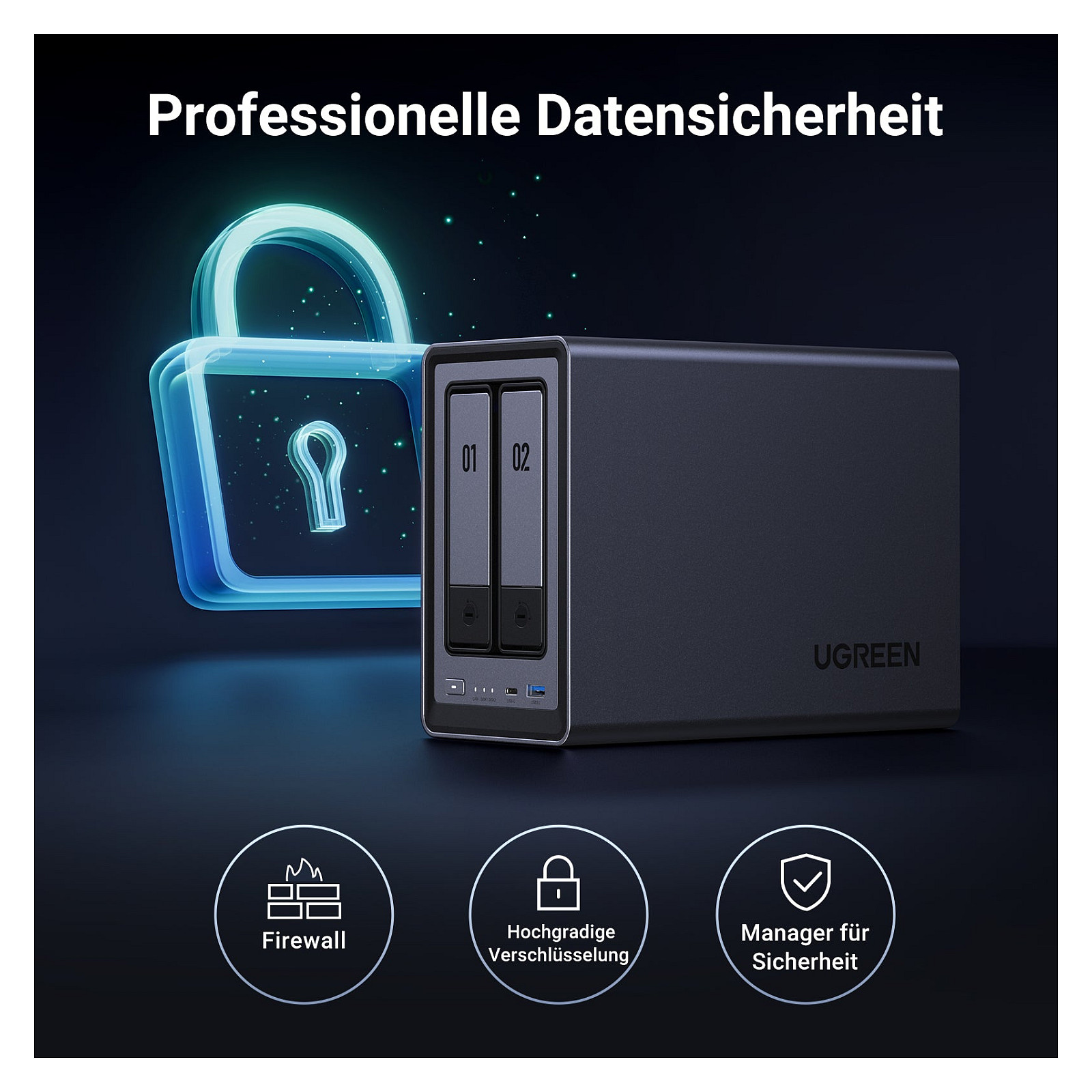 URGREEN NASYNC DXP2800 for 2+2 disks, Intel N100, 8GB DDR5, 2.5GBE Network-19