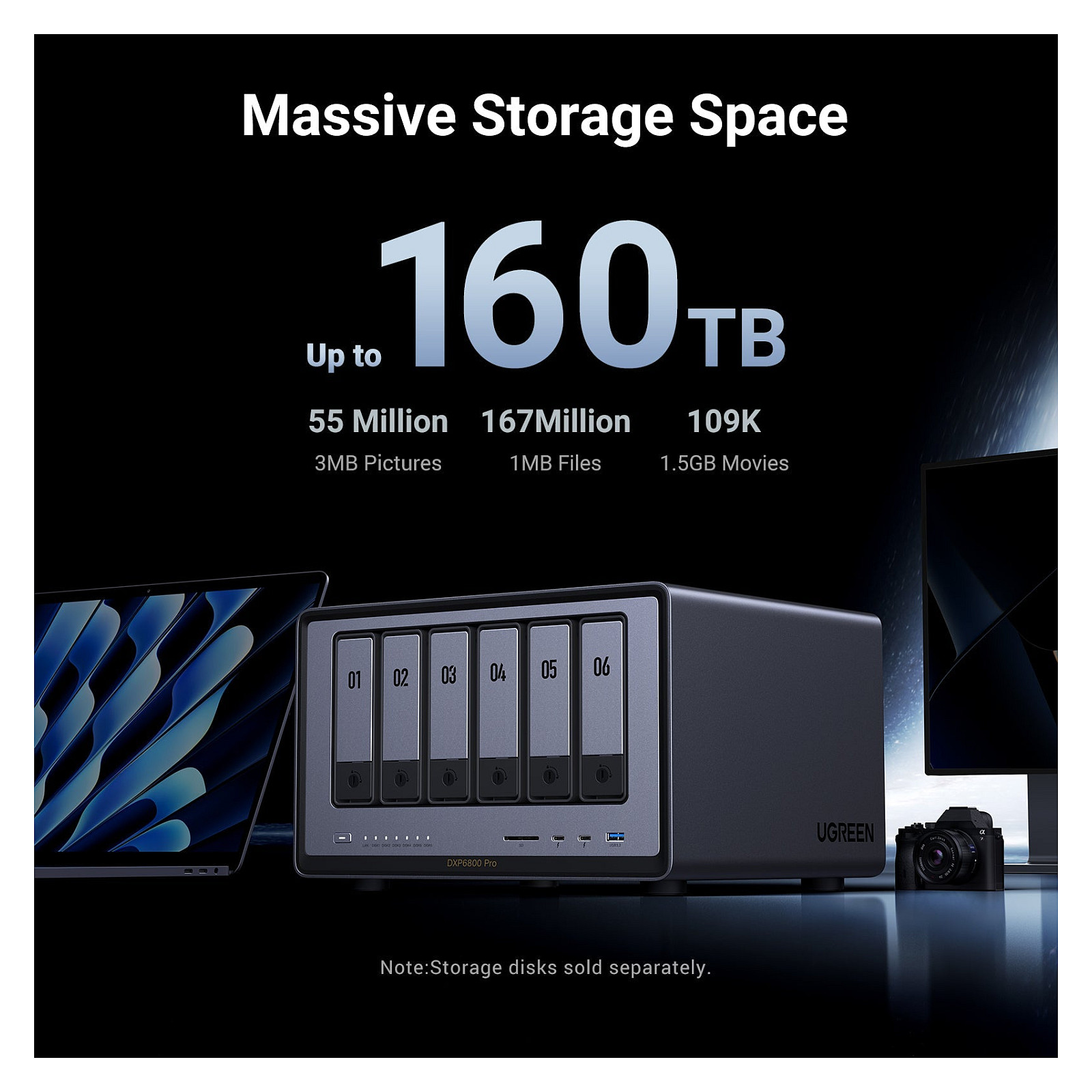 NAS uređaj UGREEN DXP6800 PRO (Intel i5-1235U, 8GB DDR5, 6 SATA, 2 M.2, 2x 10GBE)-8