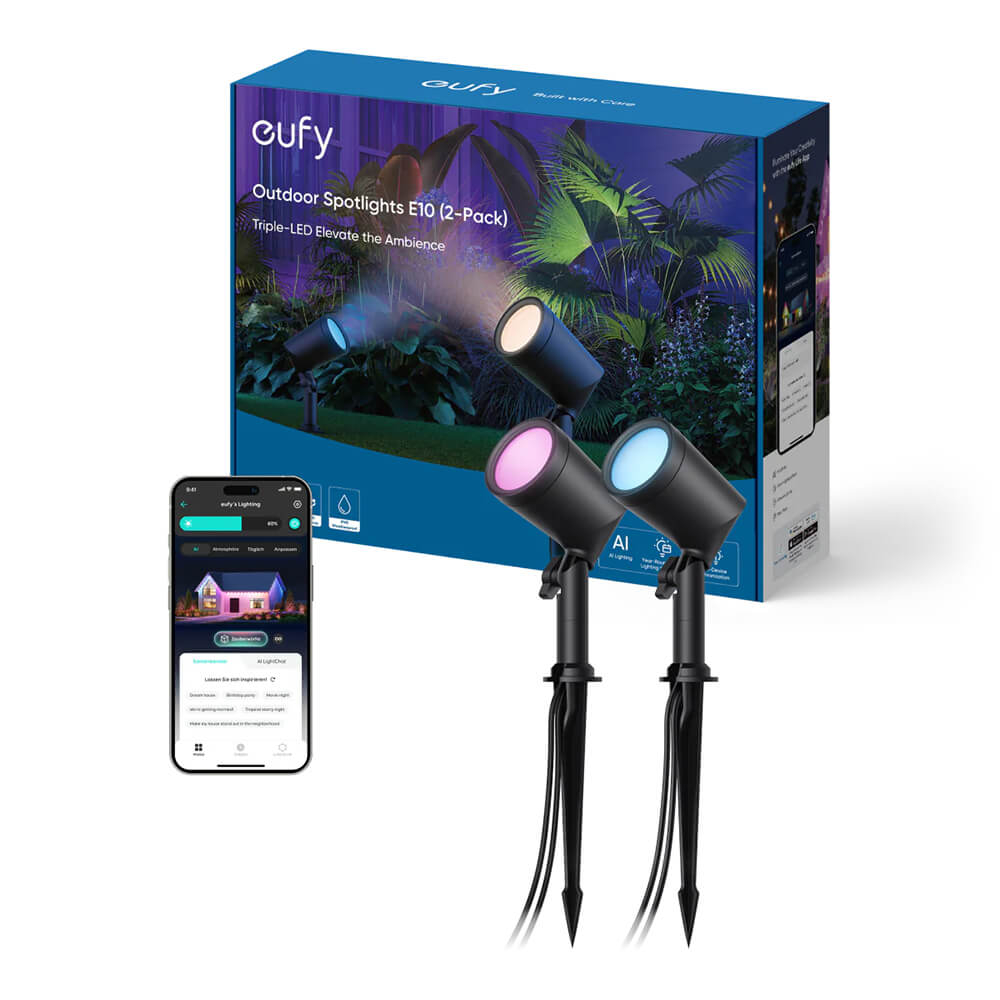 Vanjska RGB svjetla ANKER Eufy Exterior E10, 2-Pack (RGBWW, 500 lumena, IP65, životni vijek 50,000 sati, kompatibilnost s Alexom i Google Assistant)-0