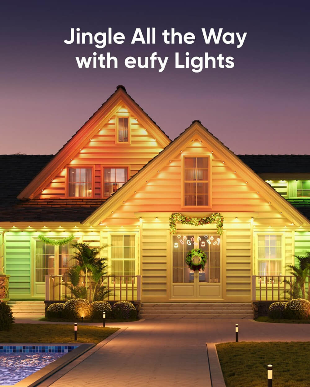Vanjska RGB svjetla ANKER Eufy Exterior E10, 2-Pack (RGBWW, 500 lumena, IP65, životni vijek 50,000 sati, kompatibilnost s Alexom i Google Assistant)-2