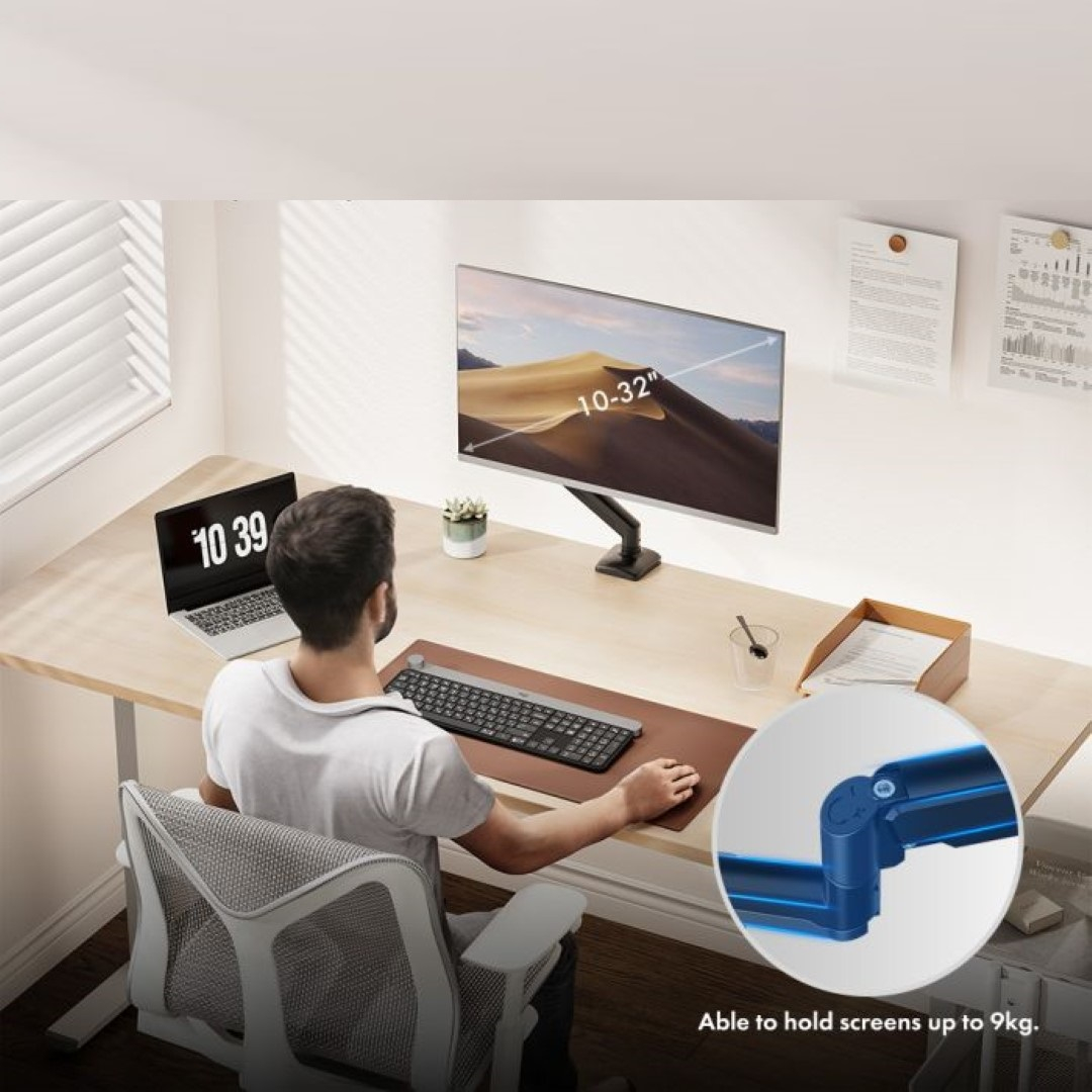 Stolni nosač za monitor VONHAUS 3000914 (za 1 monitor, do 32", do 9kg, plinska opruga)-3